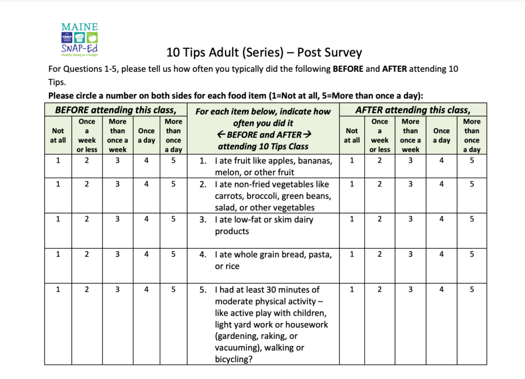 10 Tips Adult (Series) - Post Survey